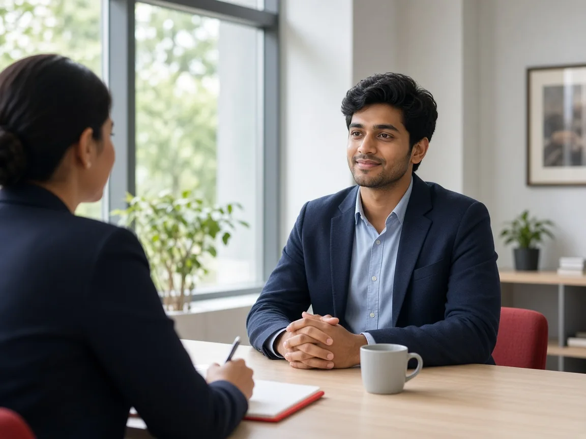 Learner in a mock interview for placement preparation