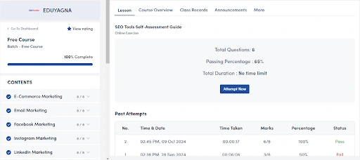 Classes with Learning Management System